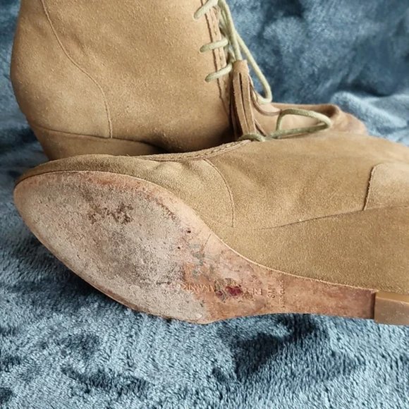 Rebecca Minkoff Suede Leather Tassel Ankle Wedge Booties, 8M - Picture 7 of 11